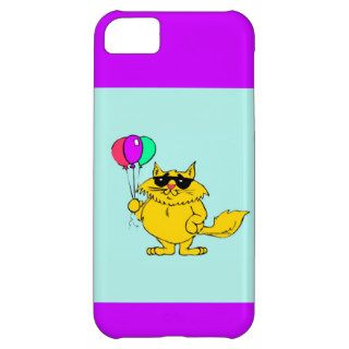 HAPPY COOL CAT WITH COLORFUL BALLOONS iPhone 5C COVERS