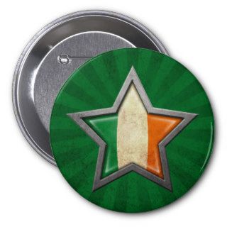 Irish Flag Star with Rays of Light Pin