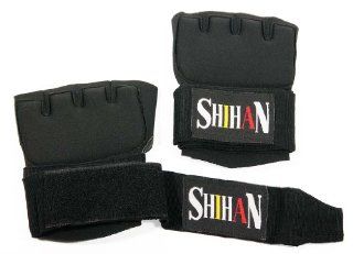 Quick Insert Hand Wraps  Black GEL PADDING   SHIHAN  Senior  Martial Arts Bag Gloves  Sports & Outdoors