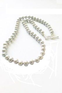 Sterling Silver Gray Freshwater Pearl Necklace, Handknotted, 7mm, 18 Inches Pam Jewelry Jewelry