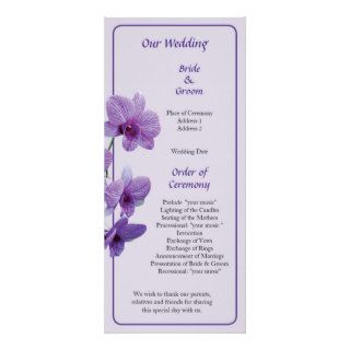 Cascade of Purple Orchids Wedding Program Rack Card