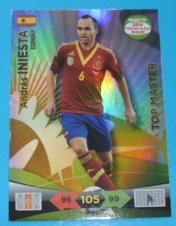 Adrenalyn XL Road To 2014 World Cup Brazil#233 Andres Iniesta Top Master Toys & Games