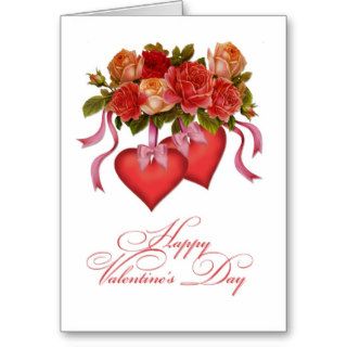 Hearts and Roses, Happy Valentine's Day Card