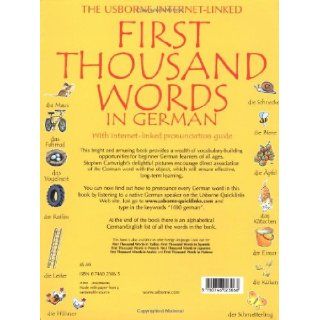 First Thousand Words in German With Internet Linked Pronunciation Guide Heather Amery, Nicole Irving, Stephen Cartwright 9780746023068 Books