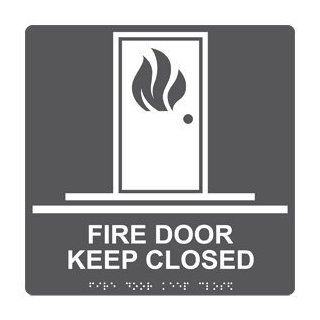 ADA Fire Door Keep Closed Braille Sign RRE 255 99 WHTonCHGRY  Business And Store Signs 