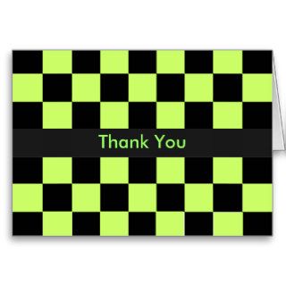Fifties Lime Green Thank You Greeting Card
