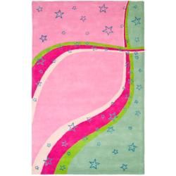 Handmade Children's Starlight Pink New Zealand Wool Rug (6' x 9') Safavieh 5x8   6x9 Rugs