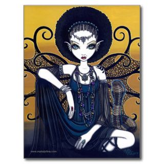 "Cleo" Postcard Egyptian Cobra Feary Goddess