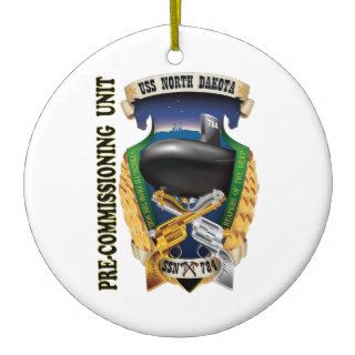 USS North Dakota SSN 784 PCU Christmas Ornaments