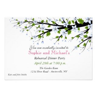 Cherry Blossoms Rehearsal Dinner Party Invitation