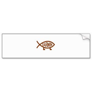Darwin Fish Brown Bumper Stickers