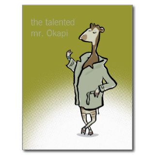 Mr. Okapi (customizeable text) Post Cards