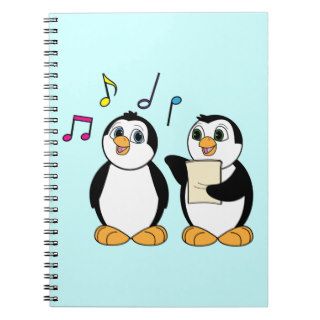 Cartoon Penguins Singing Notebook