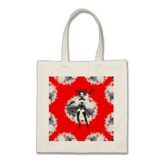 Vintage Can Can Dancer Red & Black Canvas Bags