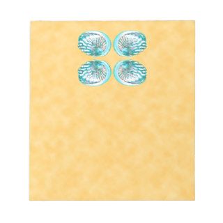 Sea Shells Design, Turquoise and Yellow. Note Pads