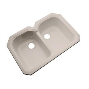 Thermocast Hartford Undermount Acrylic 33x22x9 in. 0 Hole Double Bowl Kitchen Sink in Fawn Beige 44009 UM