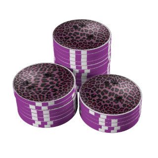Bowling Ball Leopard Pink Poker Chips