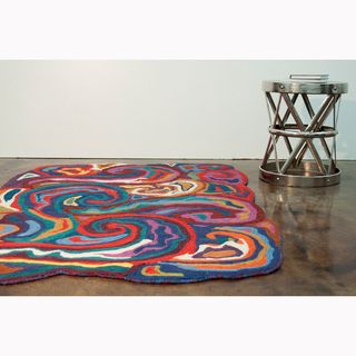 Flat Weave Zoey Multi Wool Rug (5'0 x 7'6) Alexander Home 5x8   6x9 Rugs