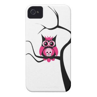 Pink Sugar Skull Owl in Tree Case iPhone 4 Case Mate Case