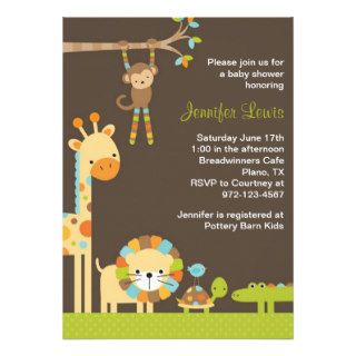 Mod Jungle Safari Baby Shower Invitation