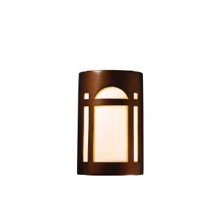 Justice Design Group CER 5395 HMIR Hammered Iron Ceramic Two Light 12.5" Large ADA Arch Window Interior Wall Sconce Rated for Damp Locations from the Ceramic Collection    