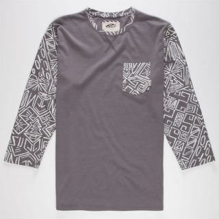 Barstow Mens Baseball Tee Grey In Sizes X Large, Medium, Small, Large For