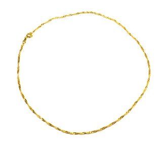 18k Gold Plated 18 Inch 2mm Twisted Flat Chain Nicklace 241 Chain Necklaces Jewelry