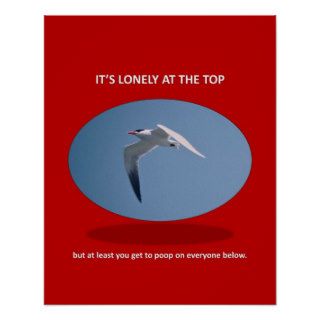 its lonely at the top but at least you get to poop print