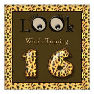 16th Birthday Party Invitation (Animal Print)