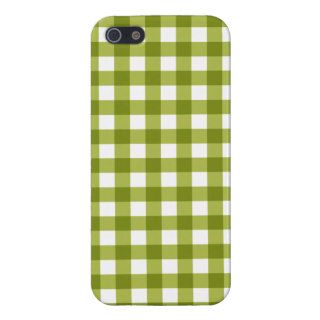 Green and White Gingham Pattern Case For iPhone 5