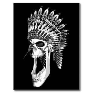 Screaming Indian Chief Post Card