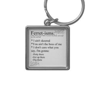 Ferret Faces Sayings and Quotes Keychains