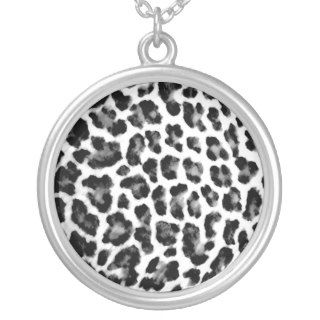 Black & White Leopard Print Custom Necklace