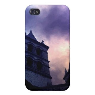 Gothic cathedral against a colorful sky iPhone 4/4S cases