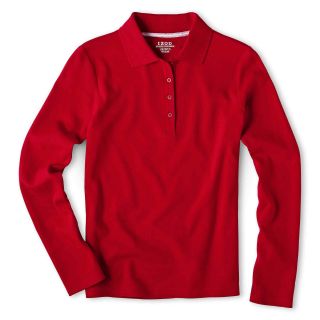 Izod Long Sleeve Polo Shirt   Girls 4 18 and Girls Plus, Red, Girls