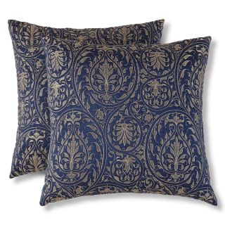 Scroll Damask 2 pk. Decorative Pillows, Navy