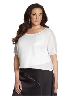 Lane Bryant Plus Size Lane Collection foiled crop sweater     Womens Size