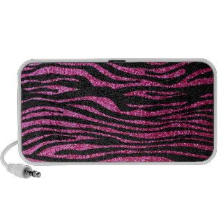 Pink and Black Zebra Print bling (faux glitter)  Speakers