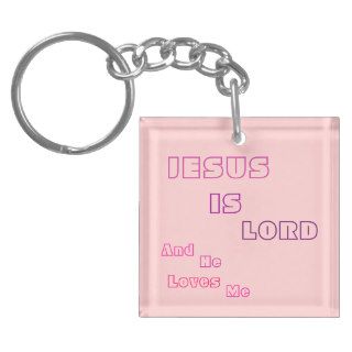 Jesus Is Lord Pink Keychain