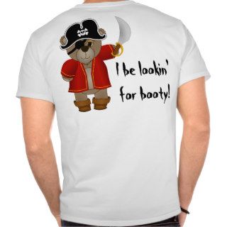 Cute Little Pirate Captain Teddy Bear Cartoon T Shirt