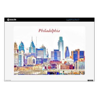 Philadelphia Skyline Color Sketch Laptop Skin