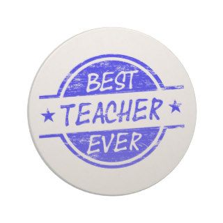 Best Teacher Ever Blue Drink Coaster