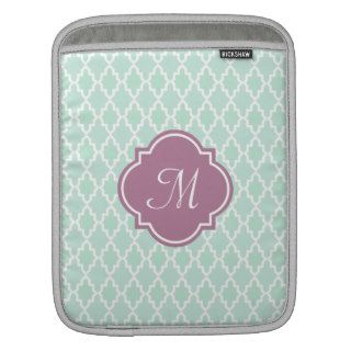 Mint and Plum Moroccan Monogram Sleeves For iPads