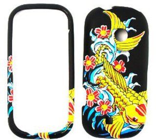 For LG Cosmos 2 VN251 Case Cover   3D Embossed Fish Flowers Black 3D303 Cell Phones & Accessories