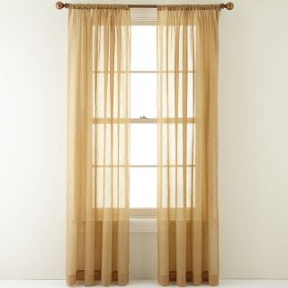 ROYAL VELVET Crushed Voile Rod Pocket Curtain Panel, Fawn