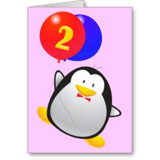 Penguin 2nd Birthday Card