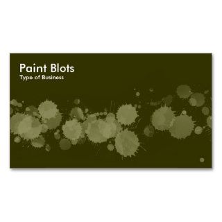 Paint Blots   Khaki on Dk Olive Business Cards