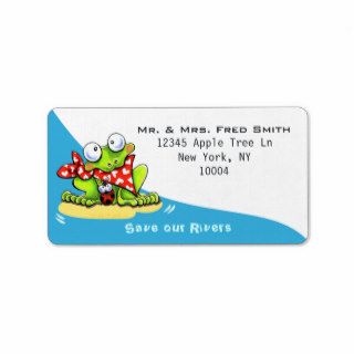 Flirty Frog Down River Custom Tagline Custom Address Labels