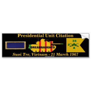 2/34th Armor Presidential Unit Citation   Suoi Tre Bumper Stickers