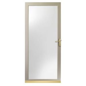 Andersen 4000 Series 36 in. Sandtone Full View Laminated Glass Storm Door with Brass Hardware HD4FVL 36SA